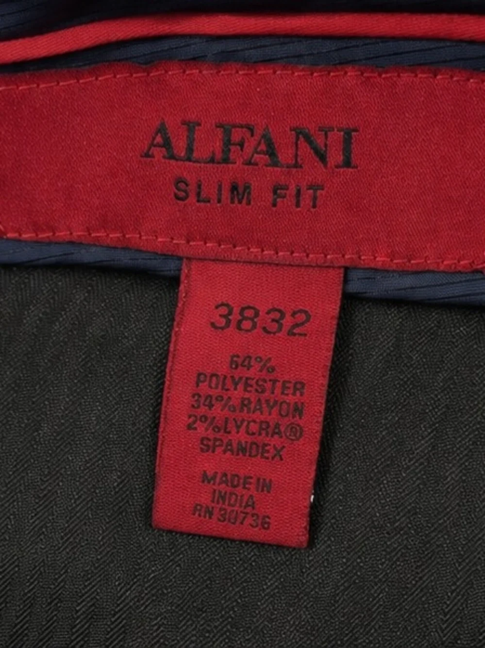 Alfani Men’s Slim Fit Blue Dress Pants Size 38x32 Stretch Trousers